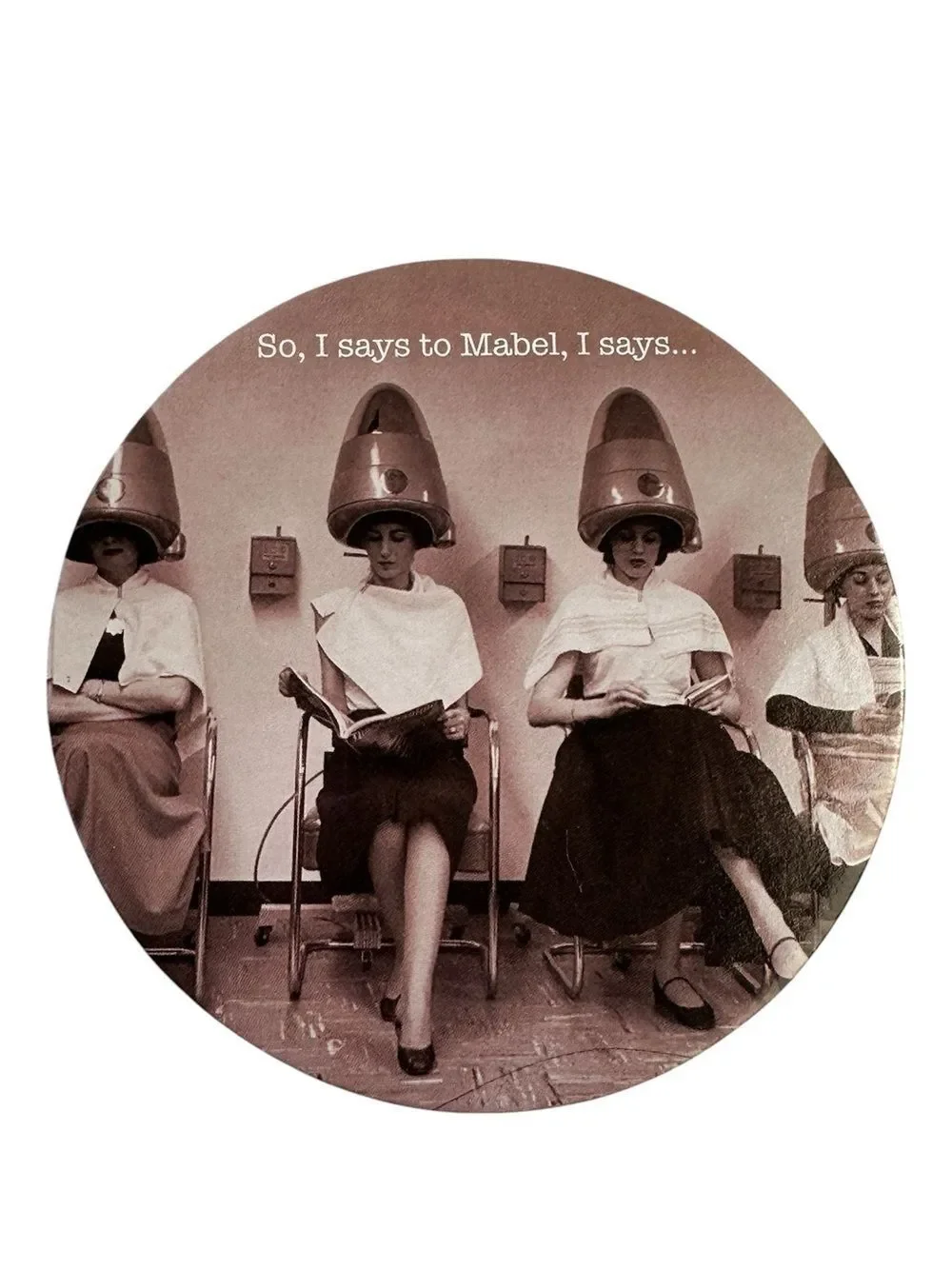 Retro Kitsch Cork Coaster Set Funny Mid Century Housewife Decor